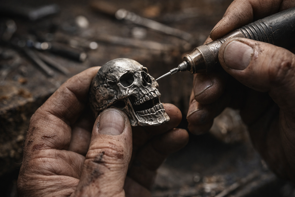 Gothic Punk Exaggeration Demon Skull Rings Cool Men's