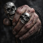 Gothic Punk Exaggeration Demon Skull Rings Cool Men's