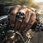 Gothic Punk Exaggeration Demon Skull Rings Cool Men's