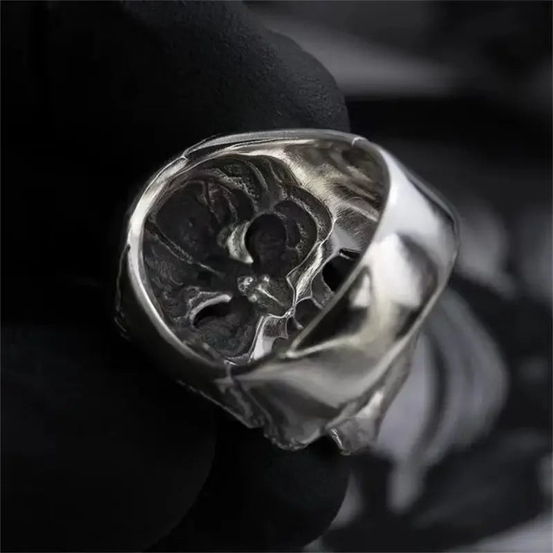 Gothic Punk Exaggeration Demon Skull Rings Cool Men's